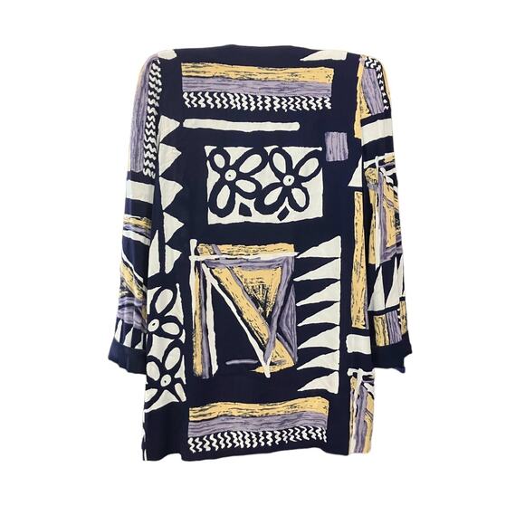 Peri Petites Women's Artsy Long Sleeve Open Front Blazer | Size 8 VINTAGE 80s - Picture 4 of 10